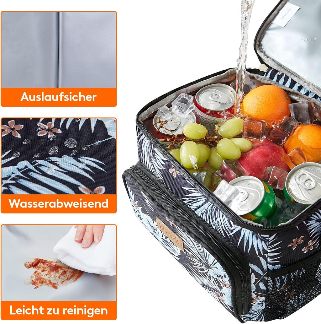 Lifewit Kuehltasche fuer 12 Dosen, isoliert, auslaufsicher, Schulterriemen M-L