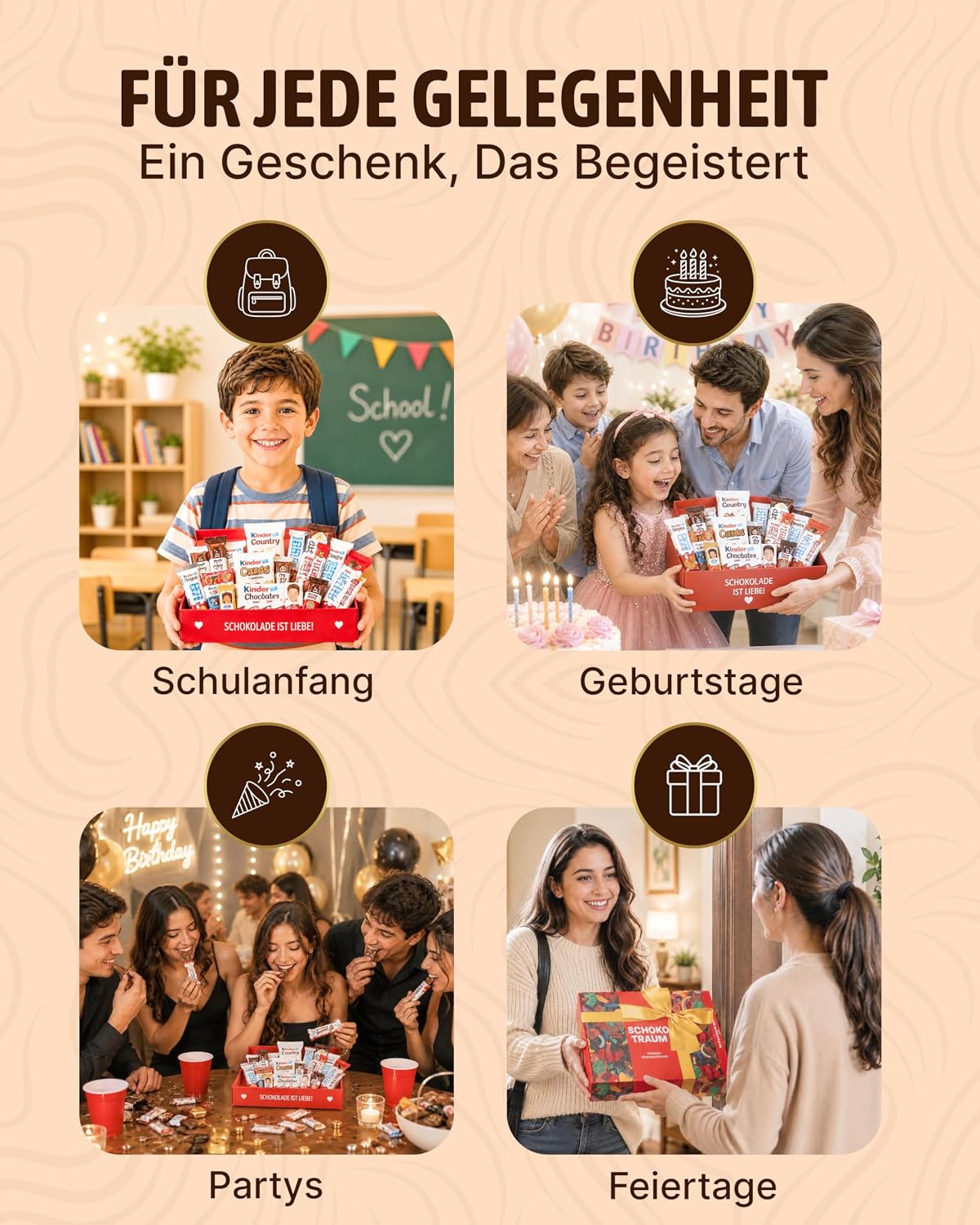 Candy Circle Schokotraum Suessigkeiten Box mit Kinder Schokolade, Bueno, Country
