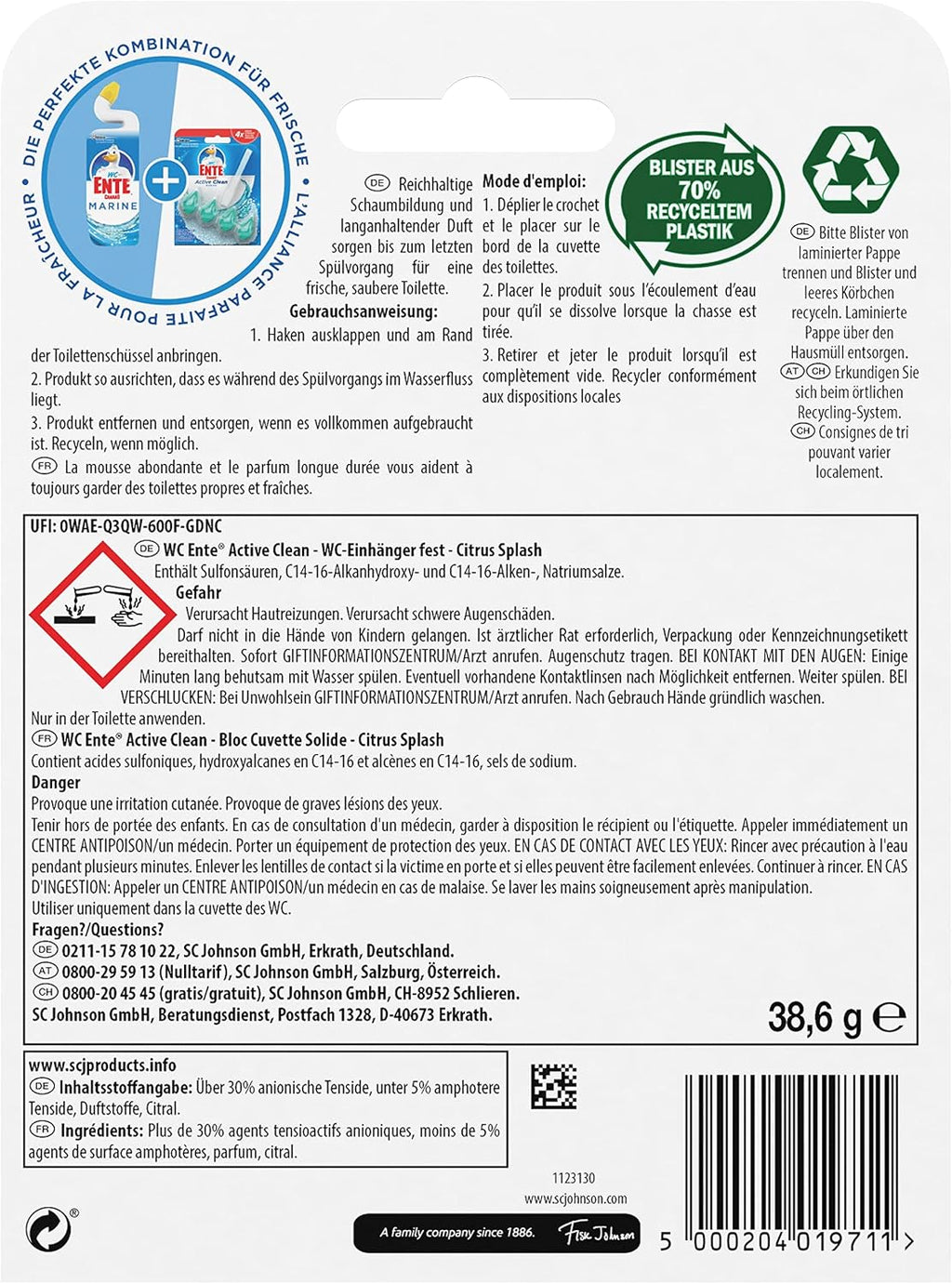 WC Ente Active Clean Duftspueler Einhaenger Citrus Splash