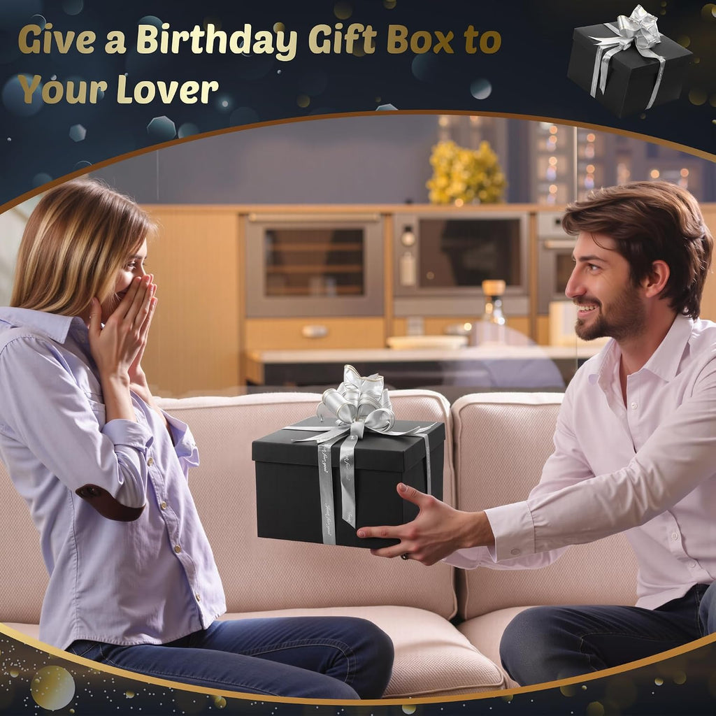 JIANTA Explosionsbox Geschenkbox 5-lagig zum Geburtstag Schwarz DIY Ueberraschung
