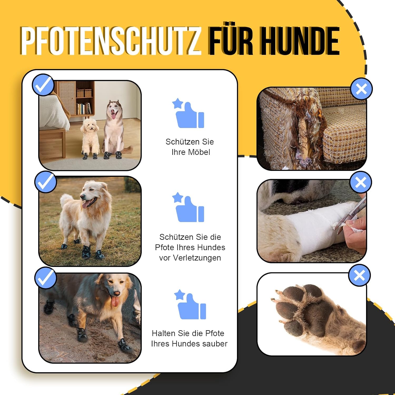 Arblina Hundeschuhe wasserdicht mit Klettverschluss Gr.5 Pfotenschutz