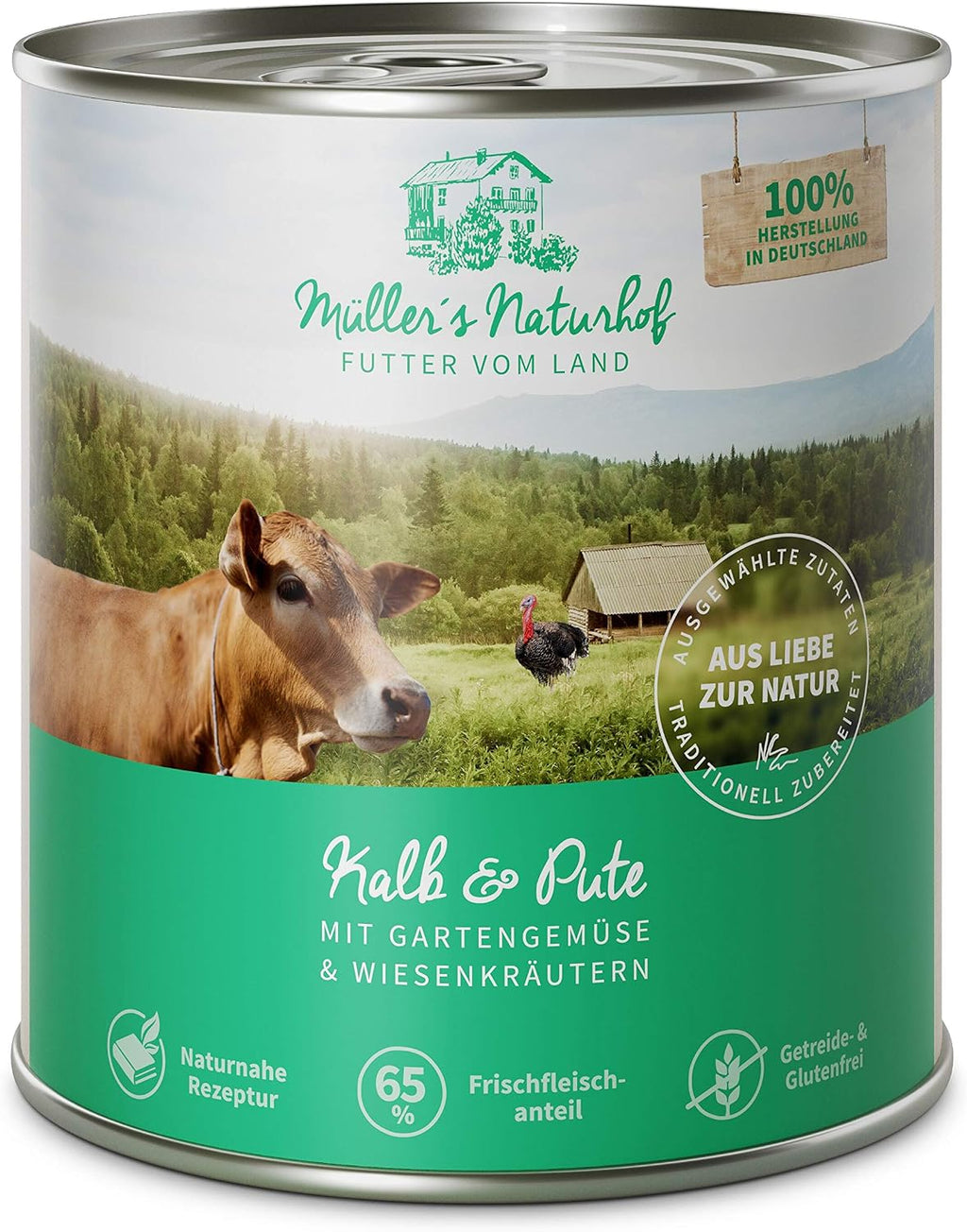 MUeLLER'S NATURHOF Hundefutter Nass Kaninchen 6x400g verschiedene Sort
