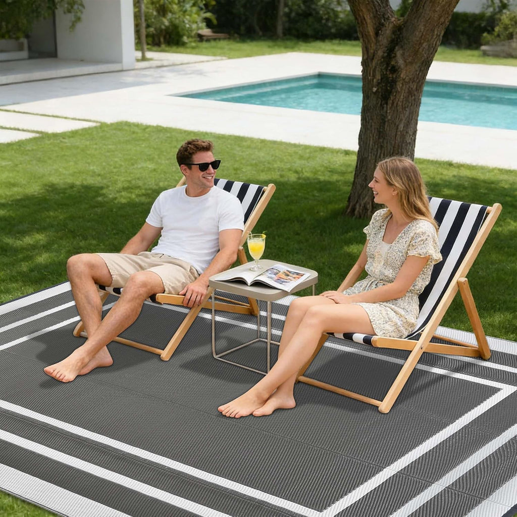 Outdoor Teppich 150x245 cm wasserfest, UV-bestaendig, leicht, reversibel fuer Balk