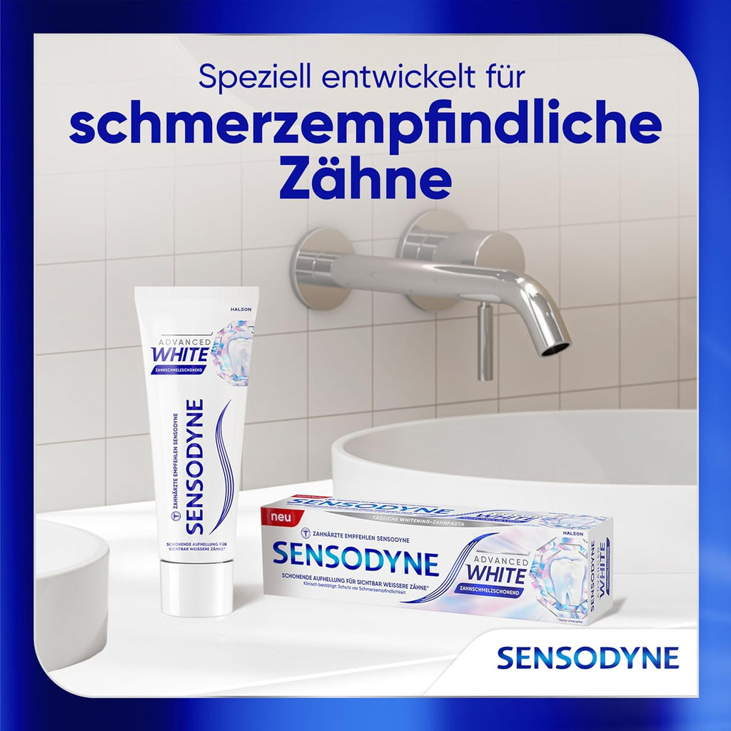 Sensodyne Advanced White Zahnpasta 75 ml schonendes Whitening fuer empfindliche Z