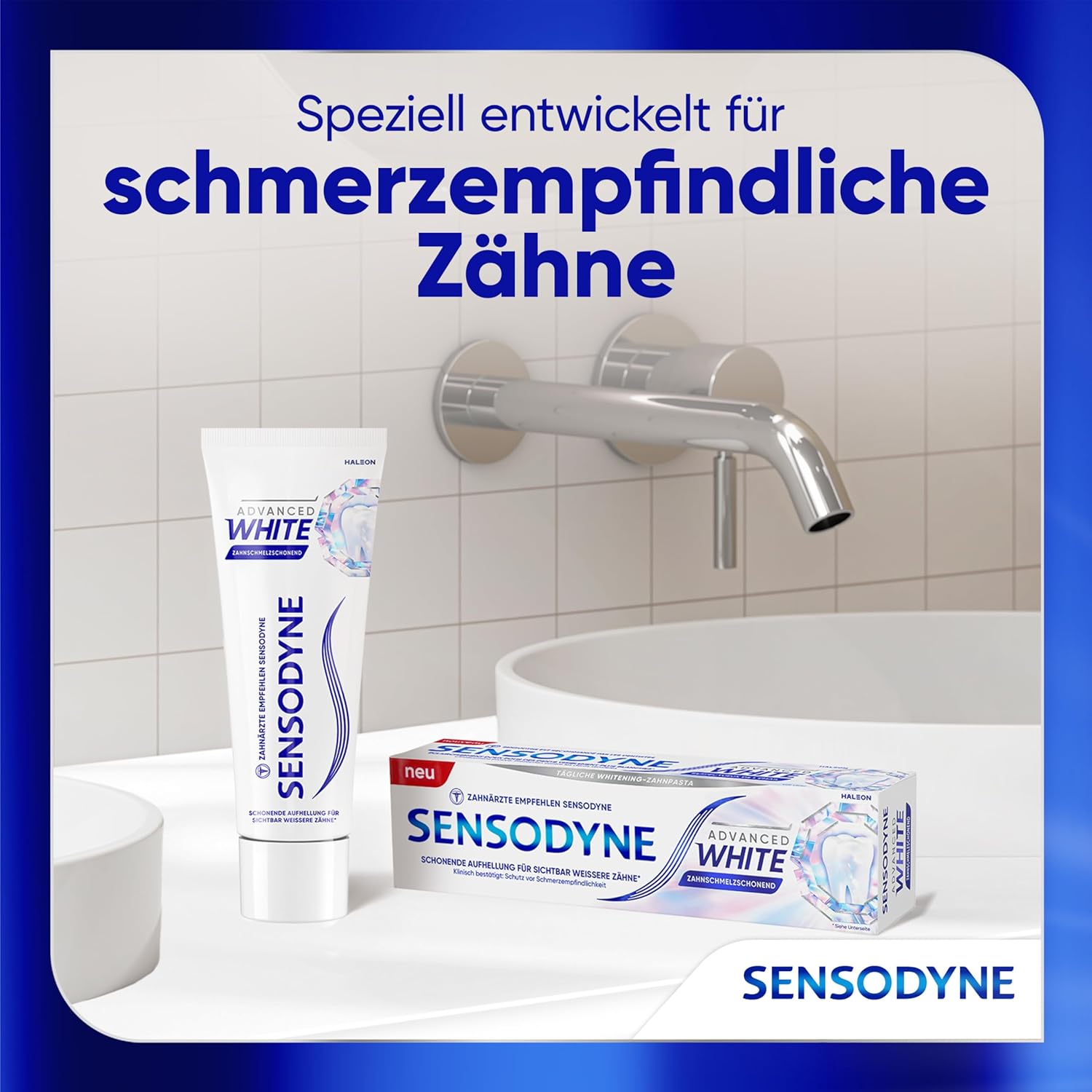 Sensodyne Advanced White Zahnpasta 75 ml schonendes Whitening fuer empfindliche Z