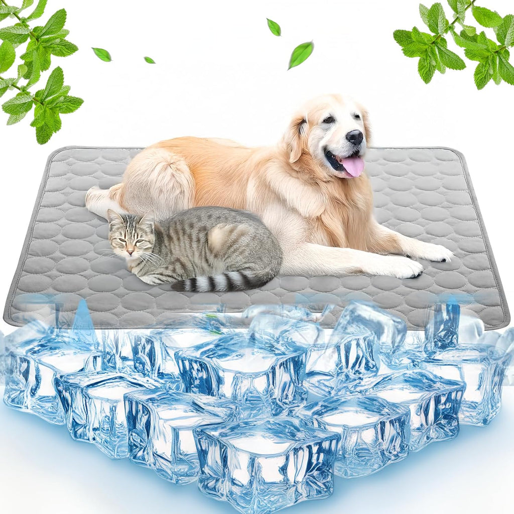Kuehlmatte Hund Katze 70x55 cm Grau selbstkuehlend waschbar