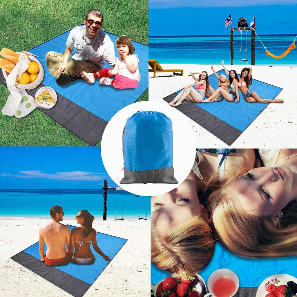 Senders Stranddecke 200×210 cm sandfrei wasserdicht faltbar leichte Picknickdeck