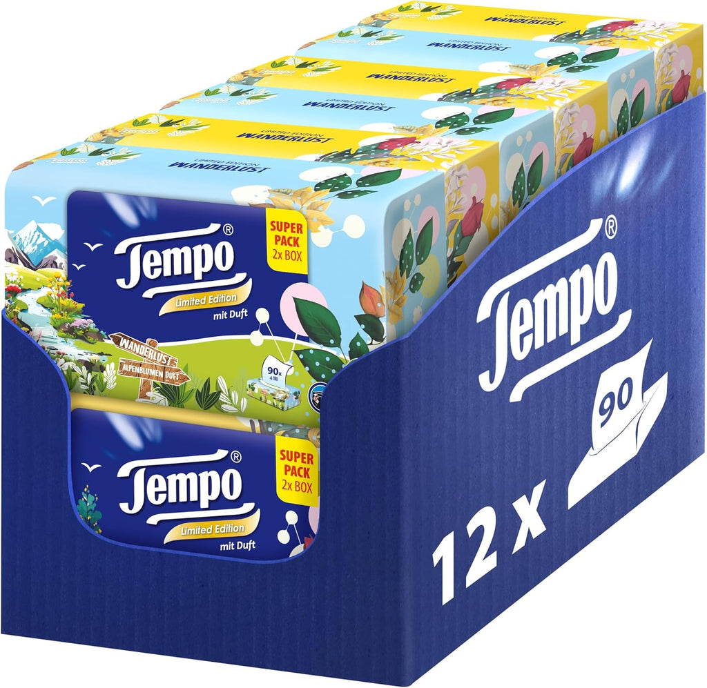 Tempo Duftbox Limited Edition 12 x 90 Tuecher samtig weich biologisch abbaubar