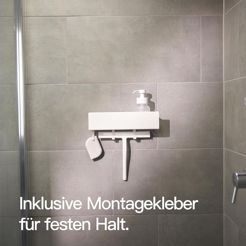 Duschablage selbstklebend 30cm-42cm Badregal ohne Bohren schwarz 42 cm