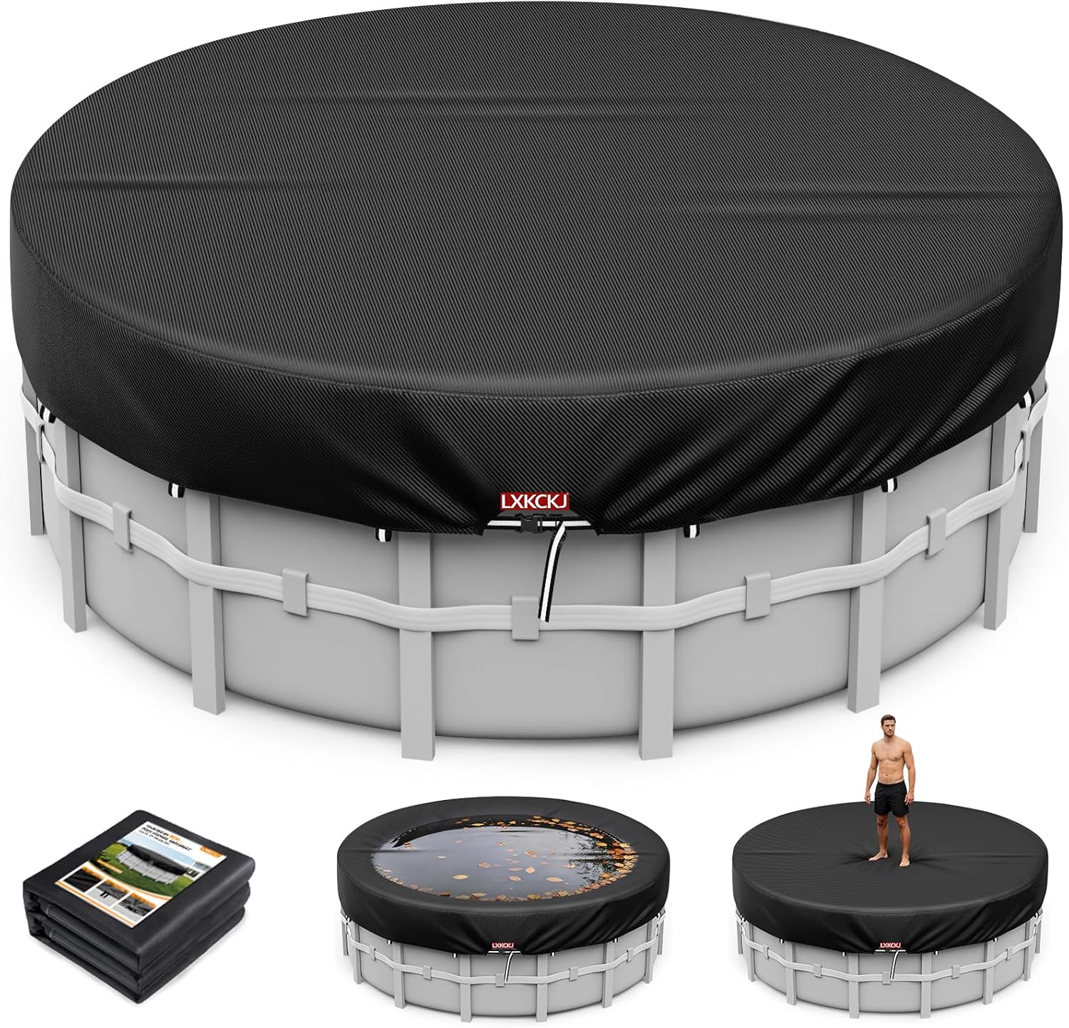 LXKCKJ Poolabdeckung 570x365 cm fuer Rechteck- und Ovalpool 259cm-640cm