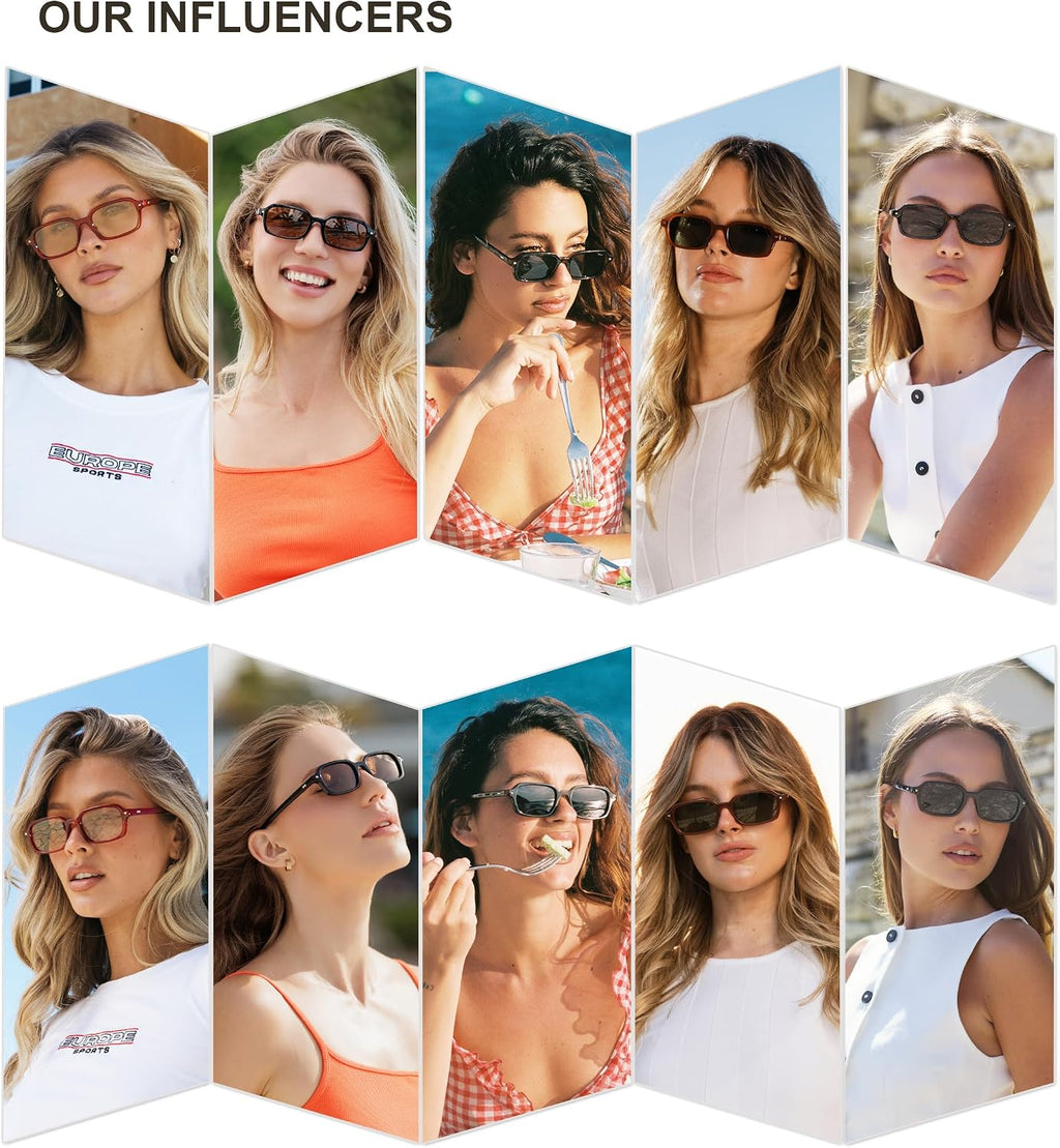 SOJOS Polarisierte Retro Sonnenbrille Damen Herren rechteckig UV400 SJ2610