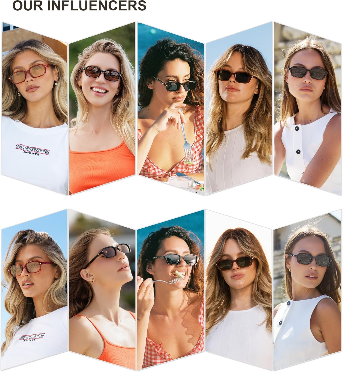 SOJOS Polarisierte Retro Sonnenbrille Damen Herren rechteckig UV400 SJ2610
