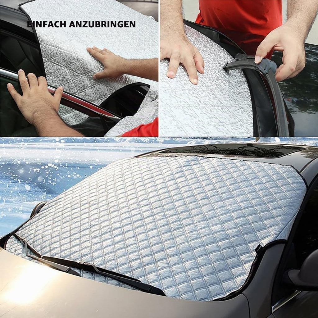 BEEWAY Frontscheiben-Schutz 140x90 cm - dicke Windschutzscheibenabdeckung gegen