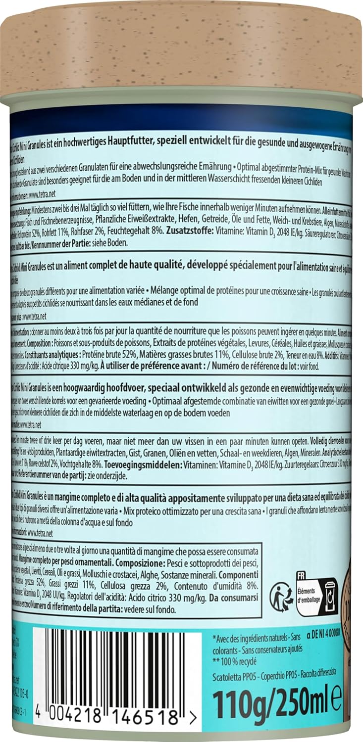 Tetra Cichlid Granules Fischfutter fuer mittelgrosse Cichliden