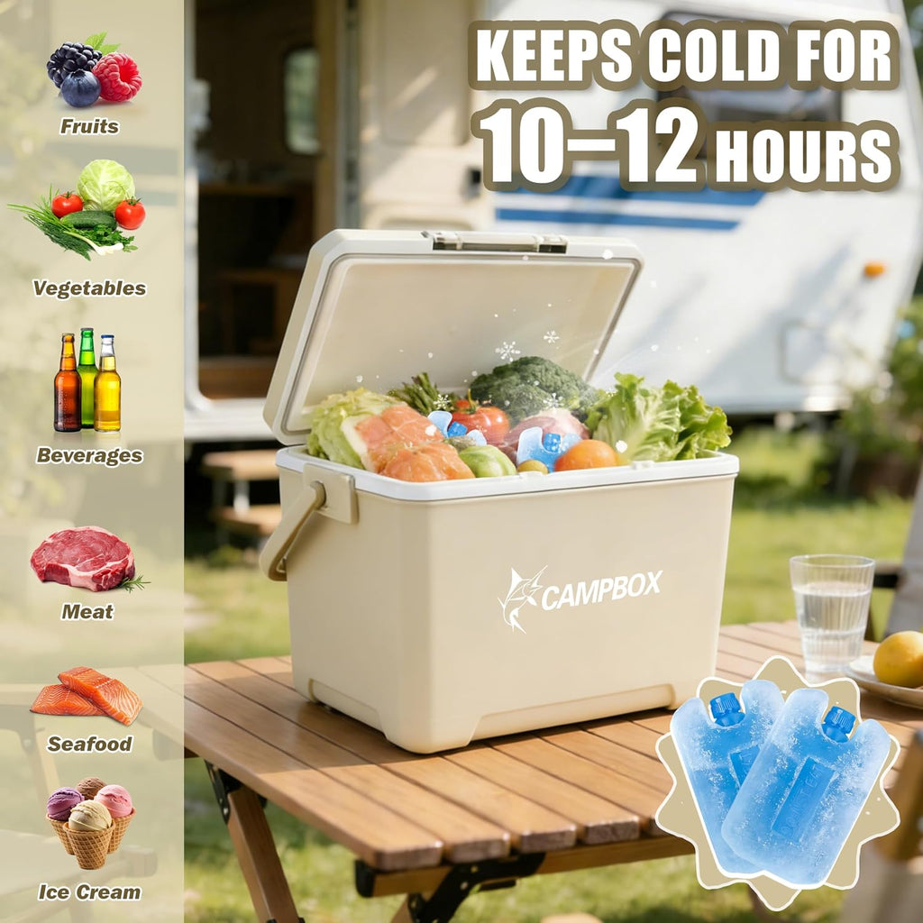 JONRRYIN Kuehlbox - passive Thermobox mit 2 Kuehlakkus, bis 12 Std.