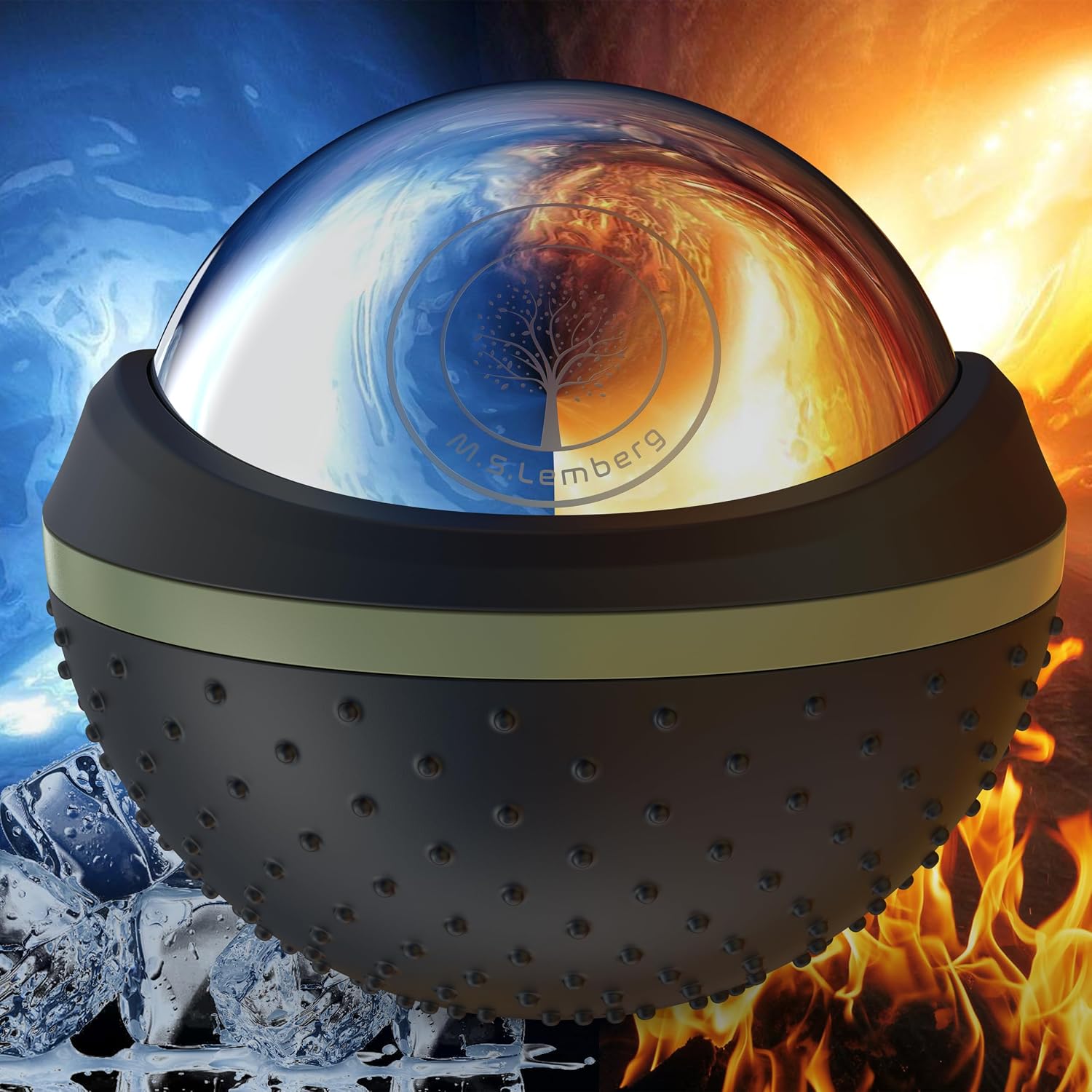 M.S.Lemberg Massageball Massageroller warm/kalt fuer Nacken Ruecken Gesicht Schult