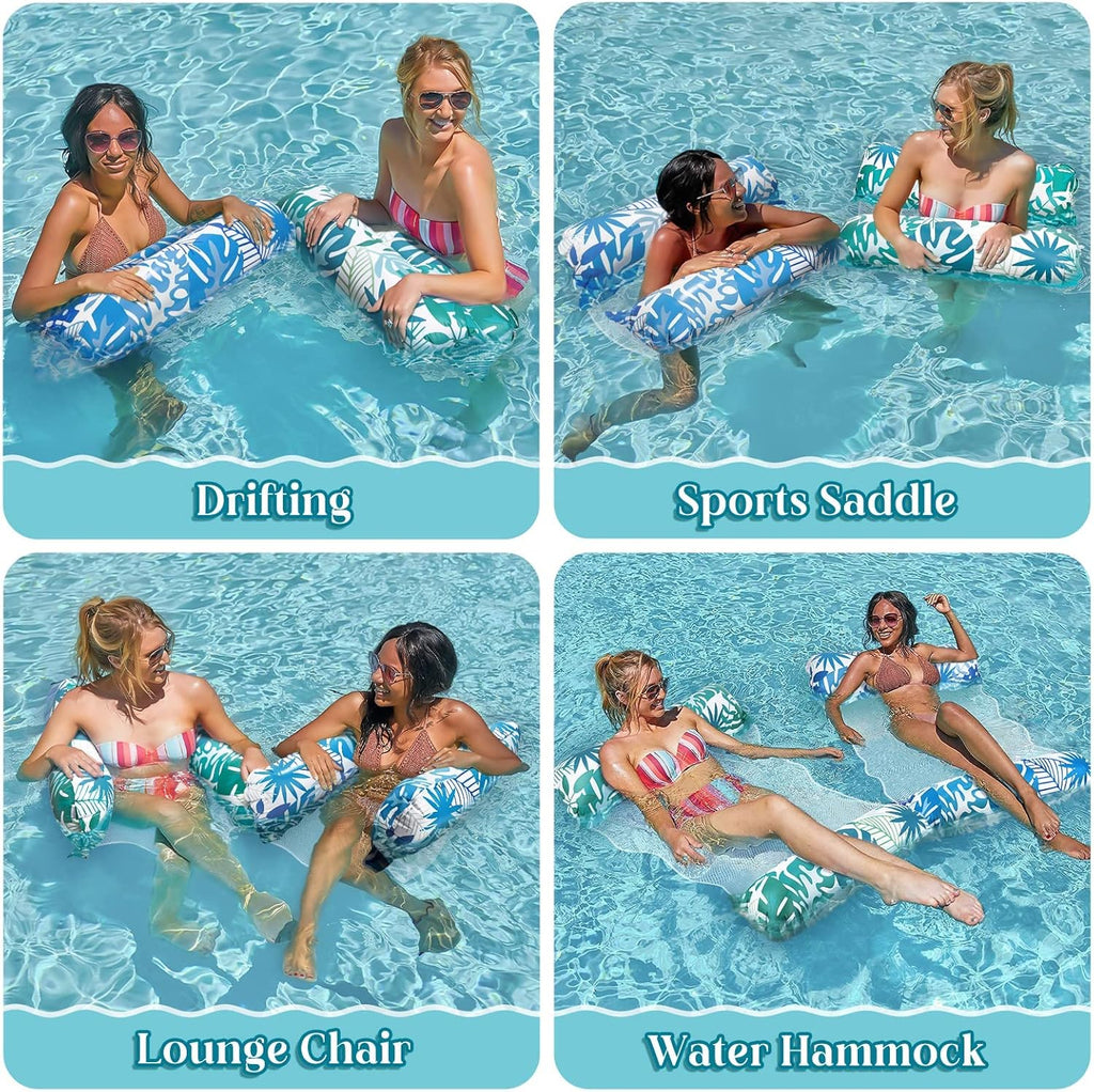 Elidepe XL Pool Luftmatratze 2er Set Wassersessel Wasserhaengematte 4-in-1