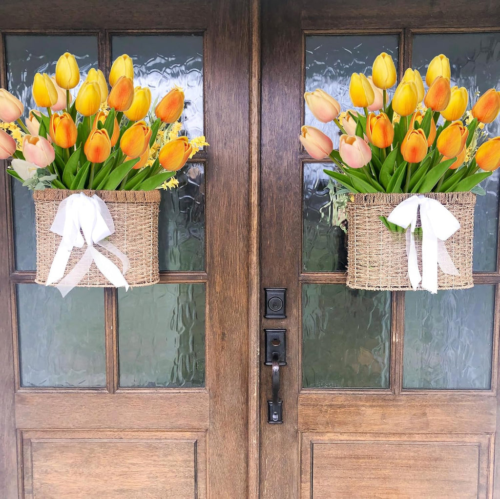 Kuenstliche Tulpen Real Touch 24 Stueck Rosa Deko Kunstblumen