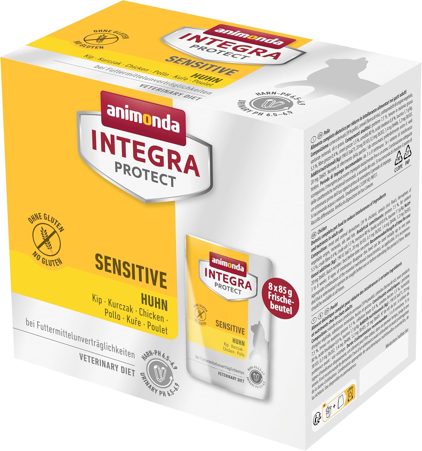 Animonda INTEGRA PROTECT Sensitive Huhn Nassfutter Katze 8 x 85g Diaet