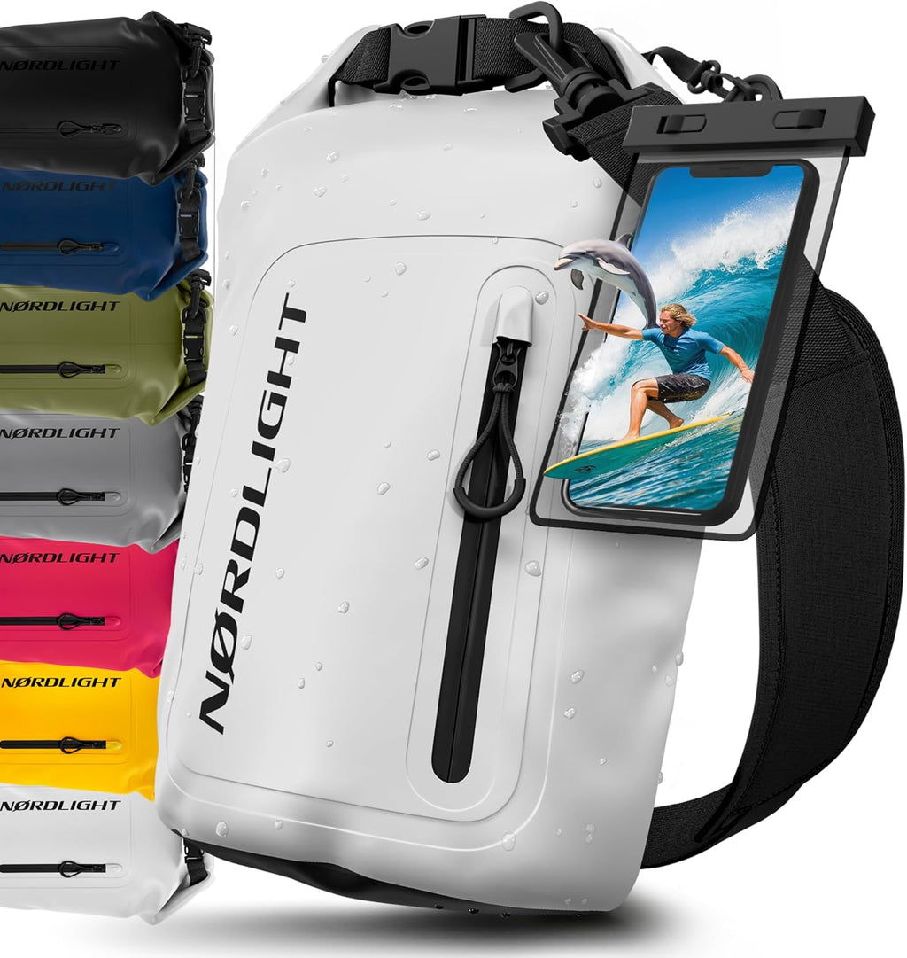 Nordlight Dry Bag 10 L wasserdichter Packsack mit Schultergurt und Handyhuelle We