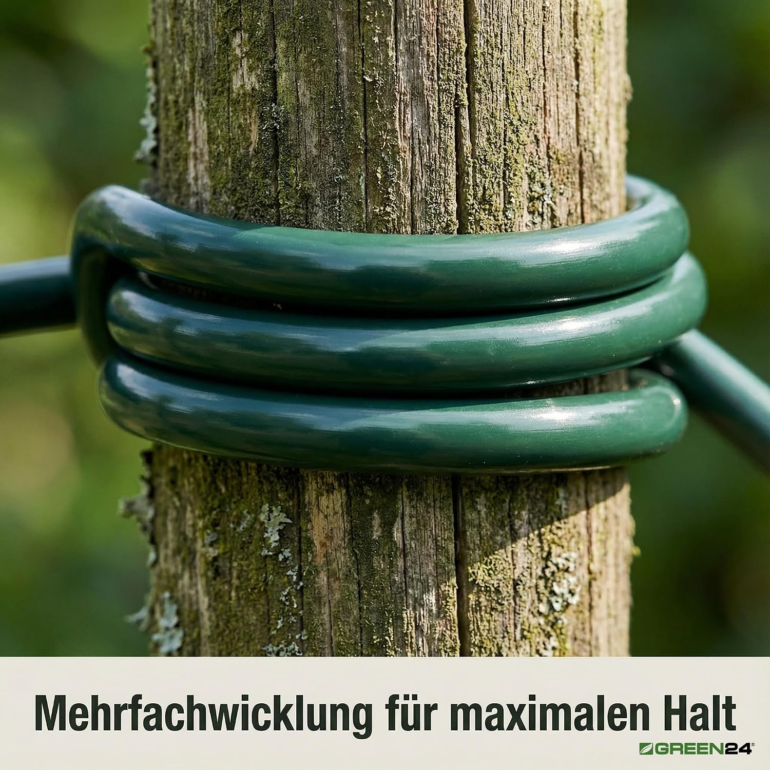 Pflanzenbindeschnur 100 m Ø 3 mm elastische Hohlschnur Kunststoff gruen