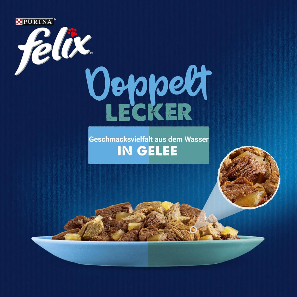 Felix Nassfutter Doppelt Lecker im Gelee 4× Beutel, verschiedene Sorten
