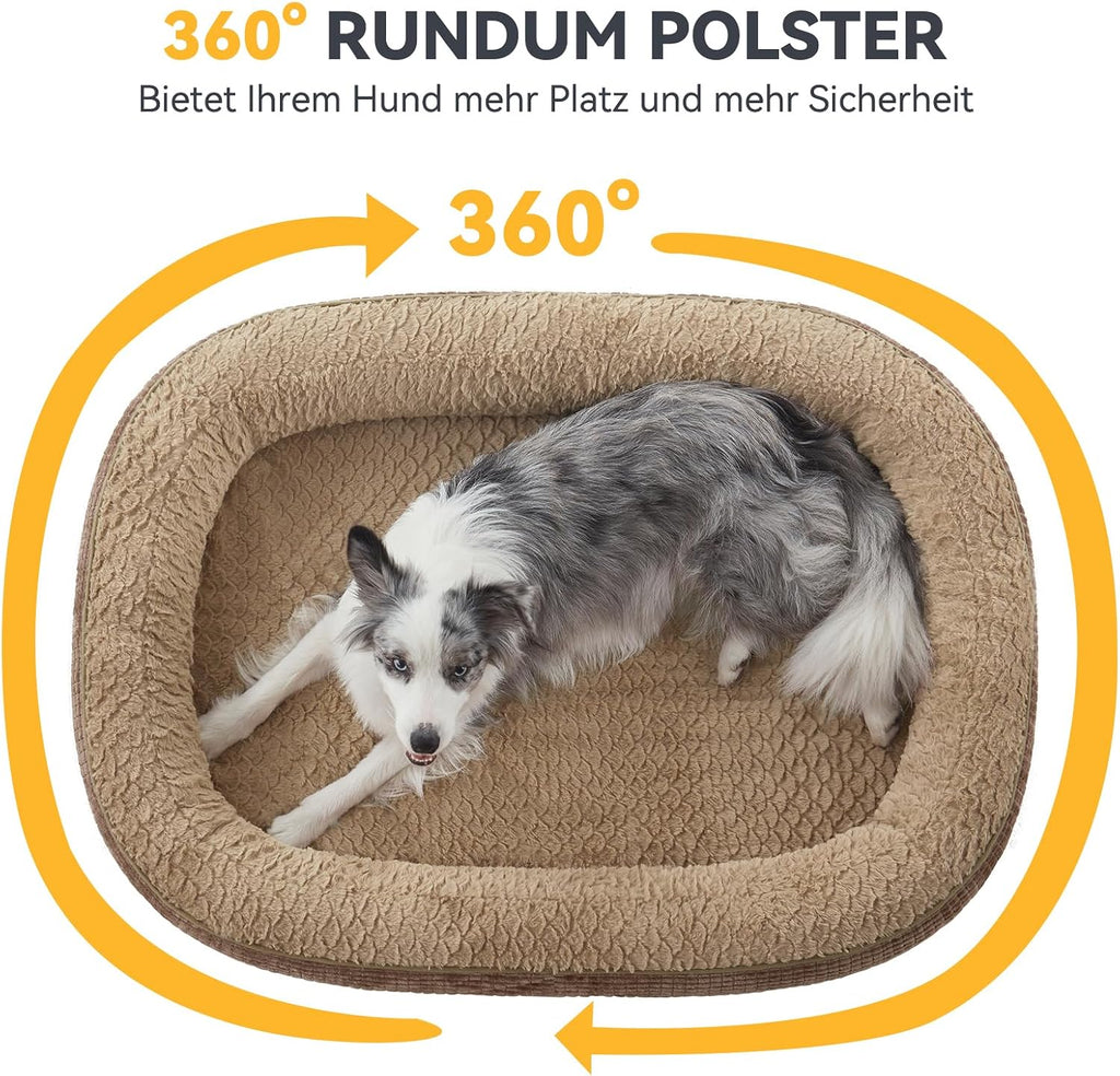 Orthopaedisches Hundebett mit Nackenrolle fuer mittelgrosse Hunde 15cm-19cm