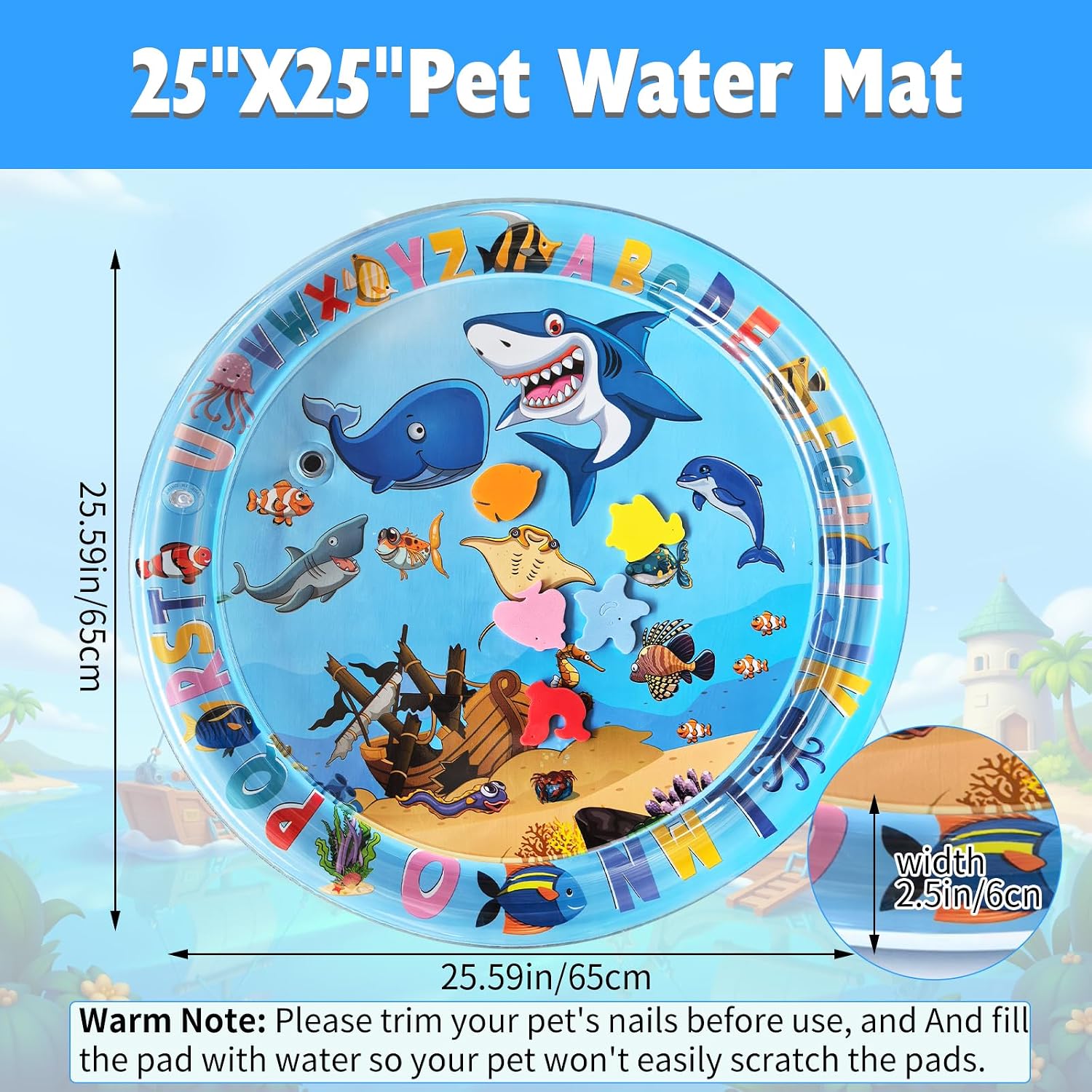YumSur sensorische Wassermatte fuer Katzen und kleine Hunde 55 cm Stil05