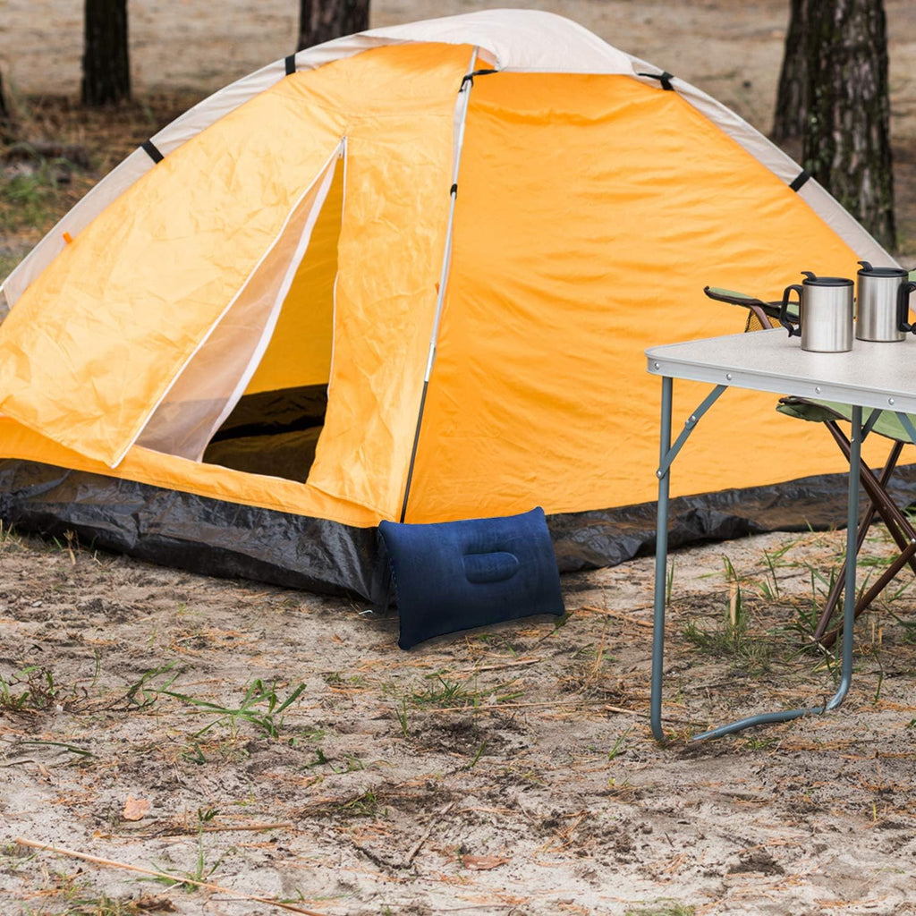 Trixes aufblasbares Campingkissen 2er Pack Marineblau beflockt leicht