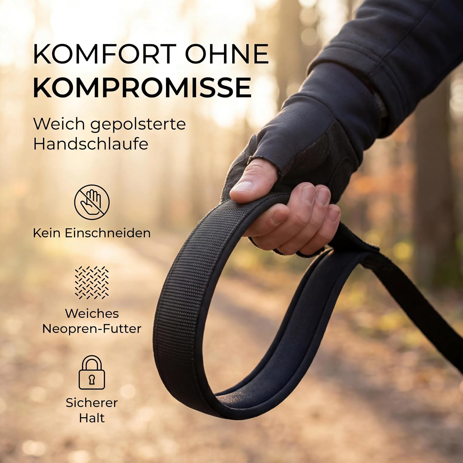 HUND IST KÖNIG Schleppleine 5m-20m mit Griffpolster und Sicherheitskarabiner