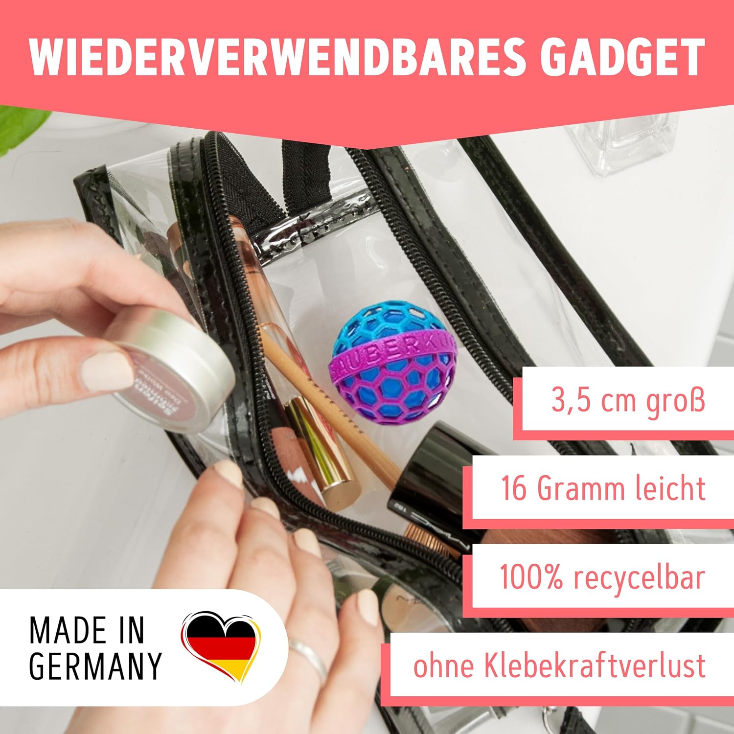 Sauberkugel Taschenreiniger wiederverwendbar fuer Handtaschen Polsterung