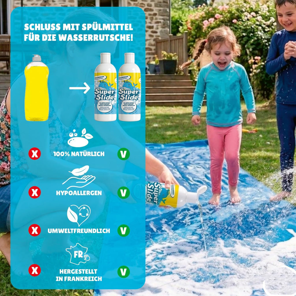 Slip'n Slide 10 m Wasserrutschmatte XXL fuer Garten Wasserspiel Freiluft