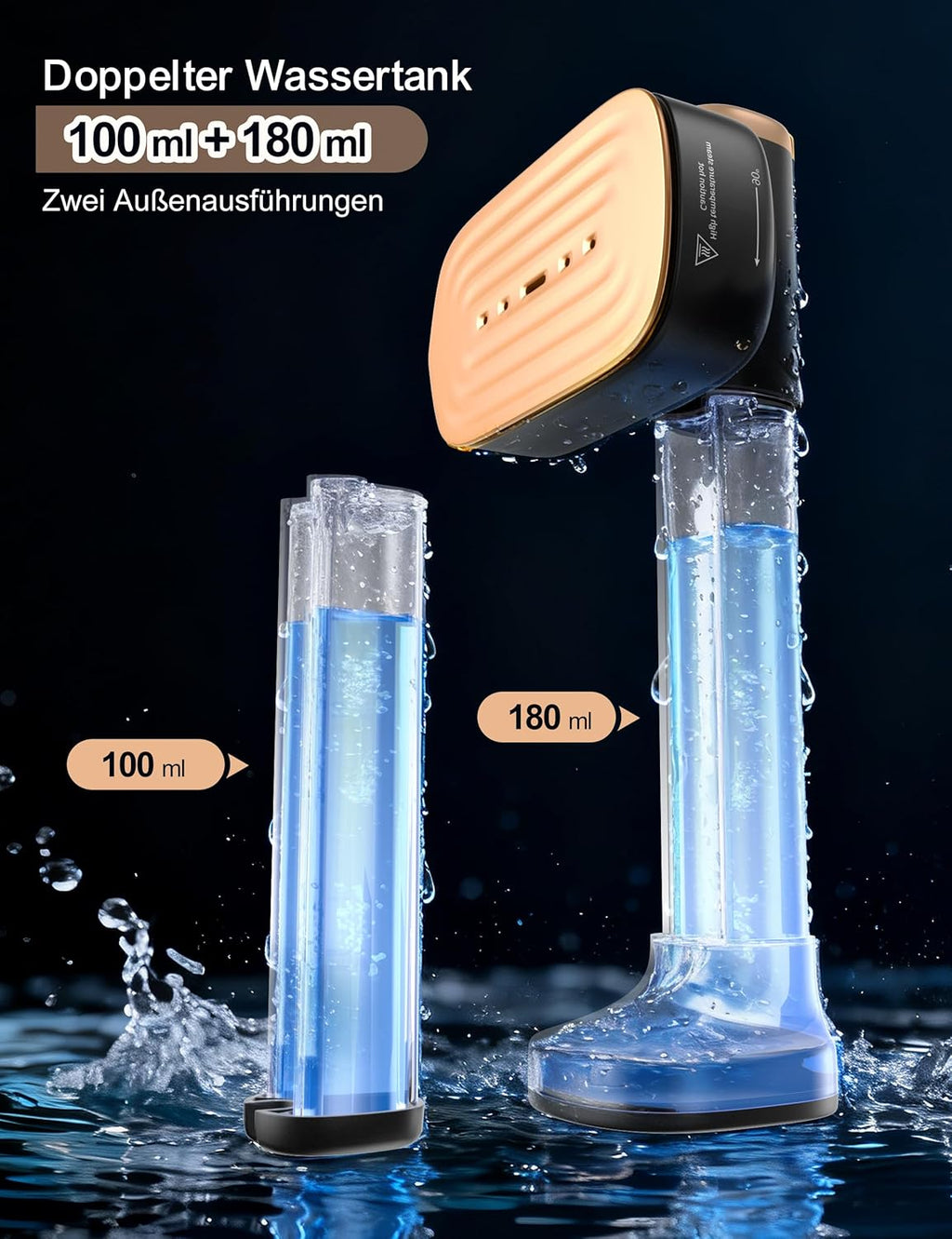 Sundu Reise-Dampfglaetter Dampfbuegeleisen /min LED-Display Schwarz