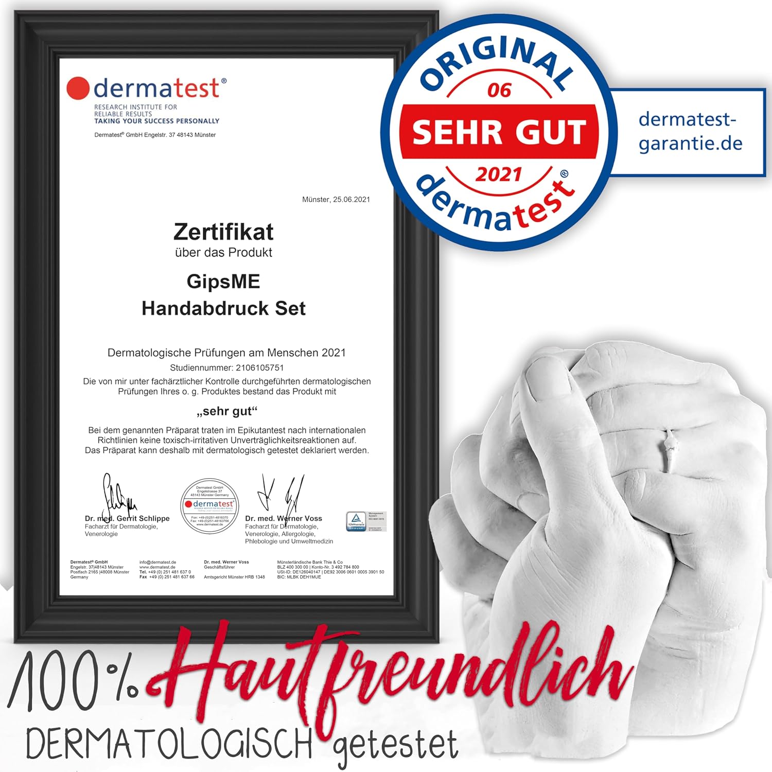 Gipsme Handabdruck Set fuer Paare Geschenk Valentinstag Hochzeitstag