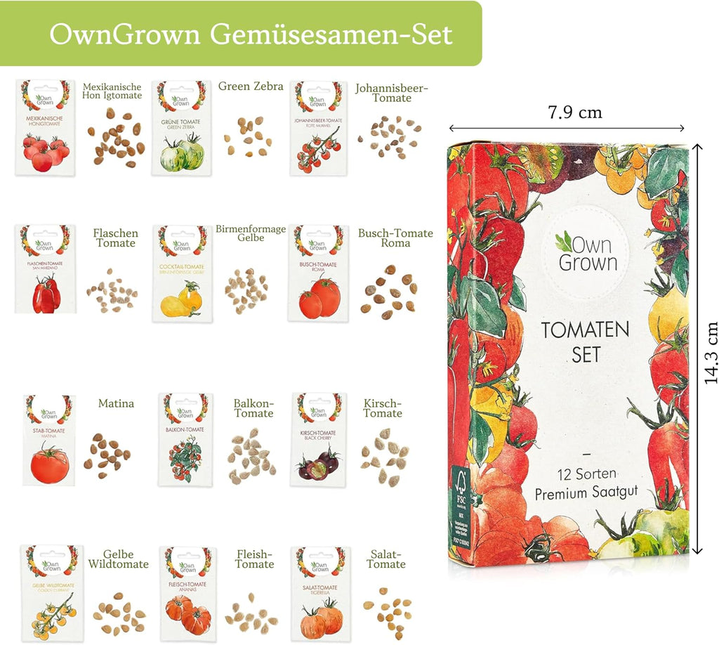 12er Tomatensamen Set alte Sorten fuer Garten und Balkon, samenfest