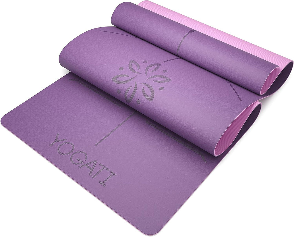 YOGATI Yogamatte rutschfest Gymnastikmatte mit Tragegurt Fitness Matte