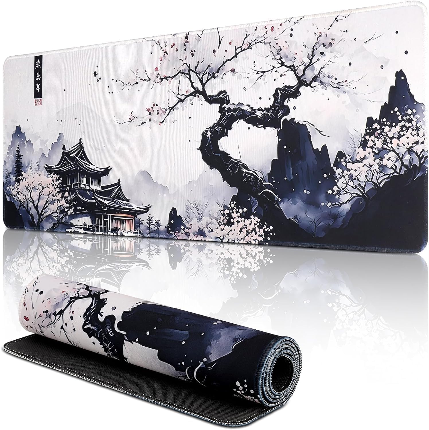 Gaming Mauspad Kirschbluete Weiss gross rutschfest Schreibtisch Matte