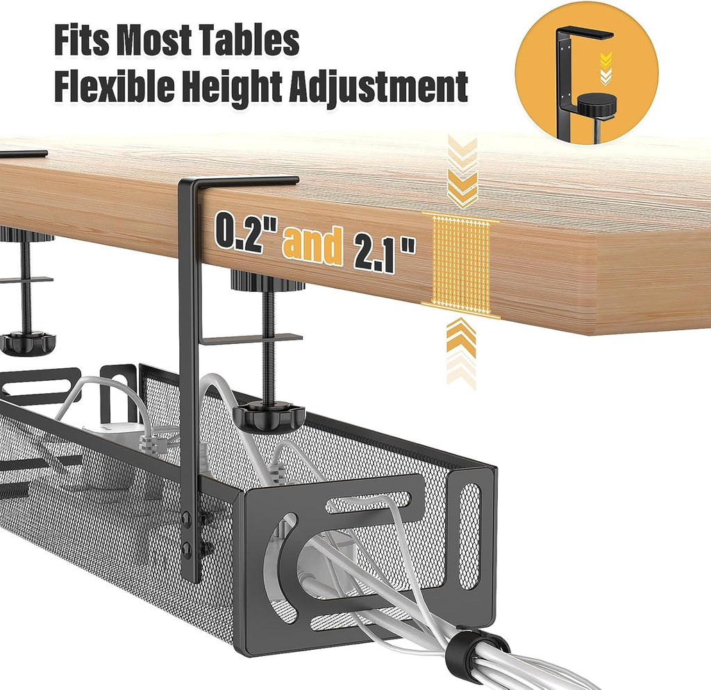 Cinati Schreibtisch Kabelmanagement Klemme ohne Bohren Organizer 40cm-64cm