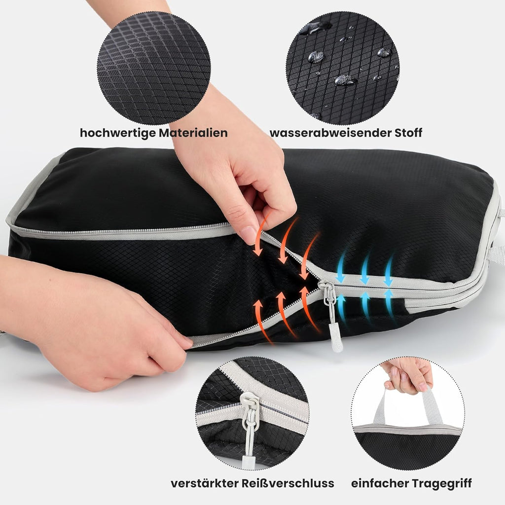 7er Kompressions Packing Cubes Reise Koffer Organizer Set - Packwuerfel