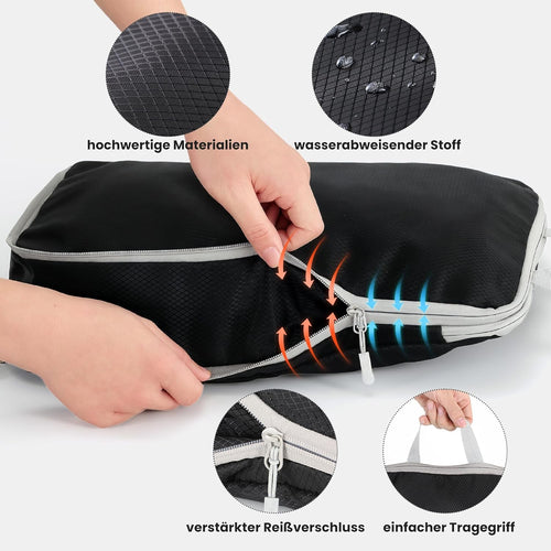 7er Kompressions Packing Cubes Reise Koffer Organizer Set - Packwuerfel