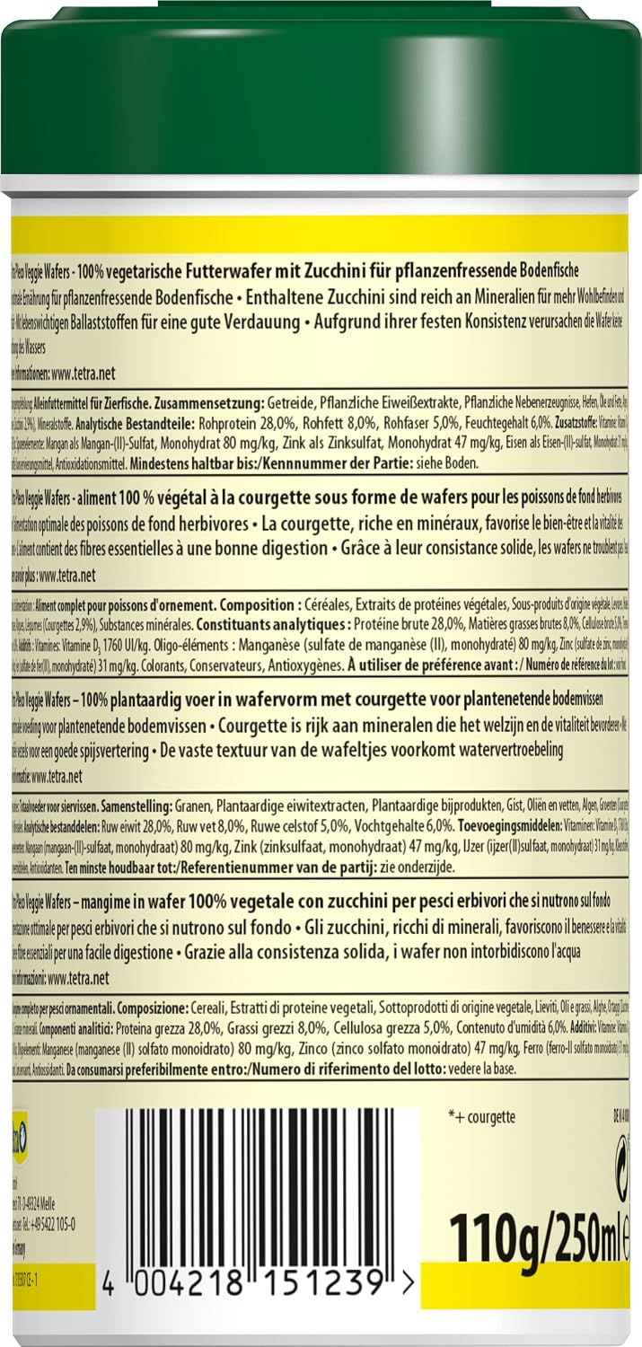 Tetra Pleco Algen Wafers Fischfutter fuer Welse mit Spirulina