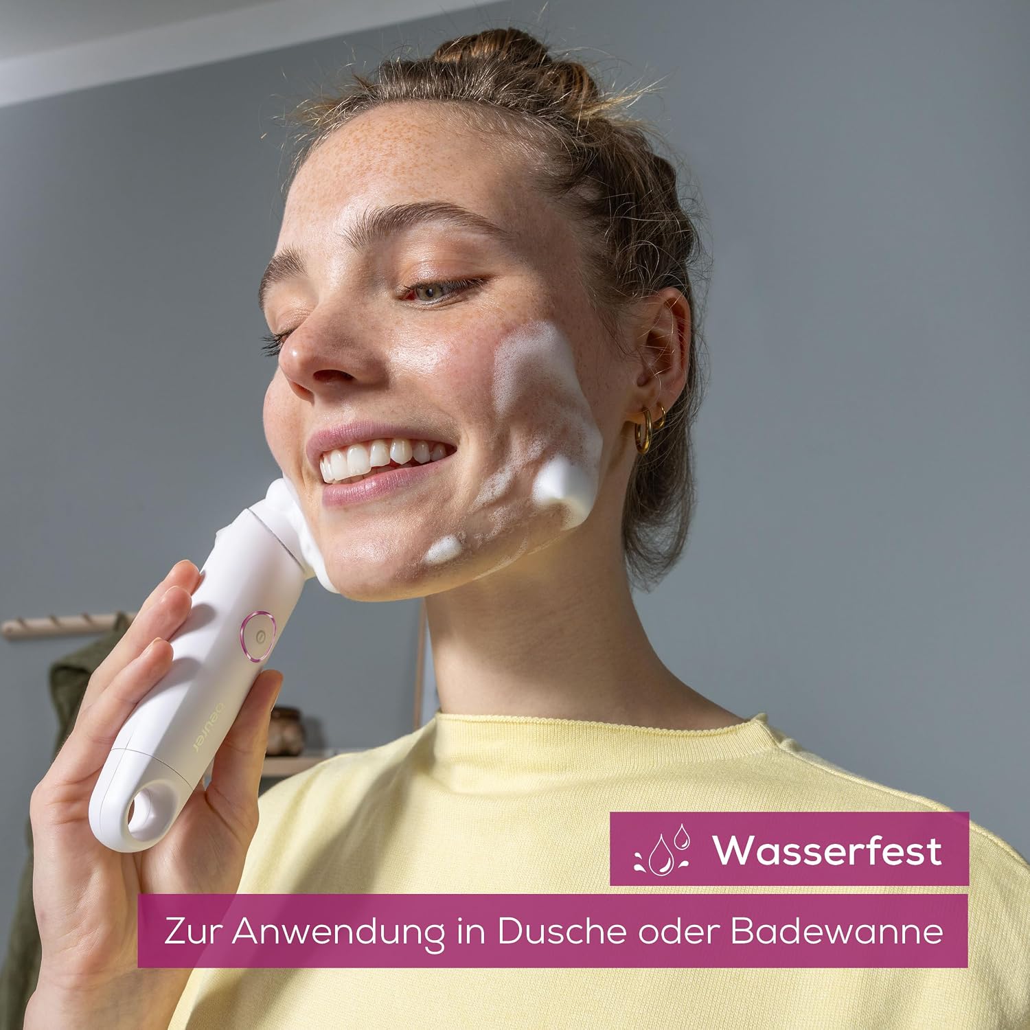 Beurer FC 45 Gesichtsreinigungsbuerste wasserdicht 2 Stufen Weiss
