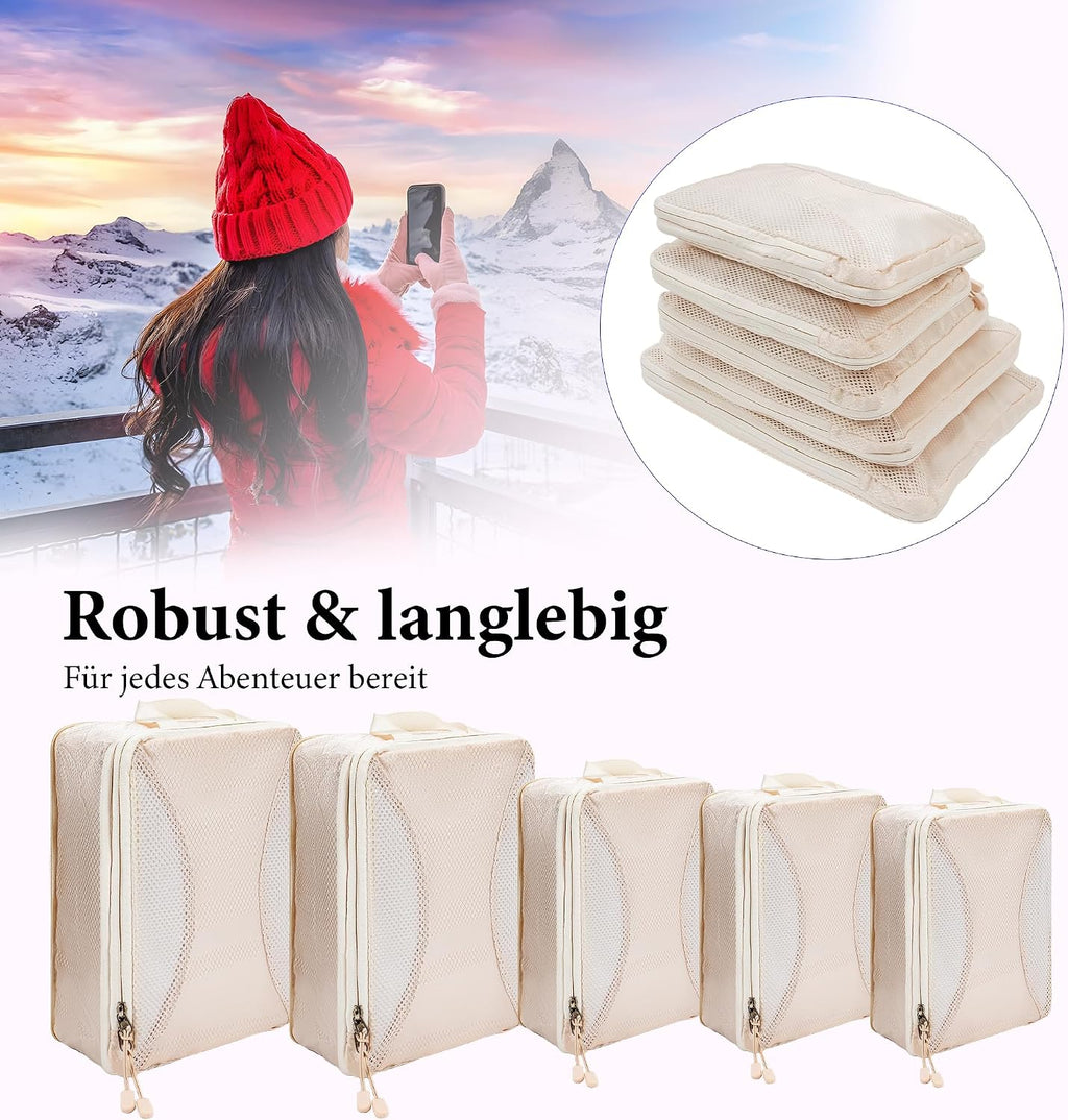 Koffer Organizer Set 8-teilig Kompressions Packing Cubes Reisegepaeck