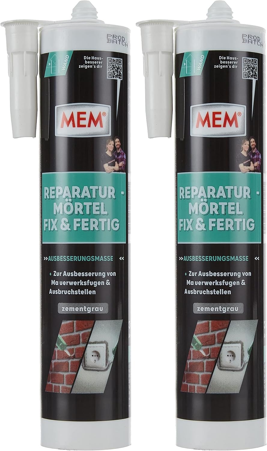 MEM Reparaturmoertel Zementgrau fuer Innen und Aussen