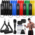 Fokky Resistance Bands Set 5 Baender mit Tueranker, Griffen und Knoechelriemen