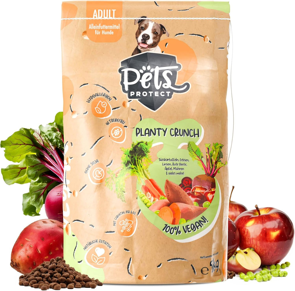 Planty Crunch Veganes Hundefutter getreide- & sojafrei fuer Allergiker