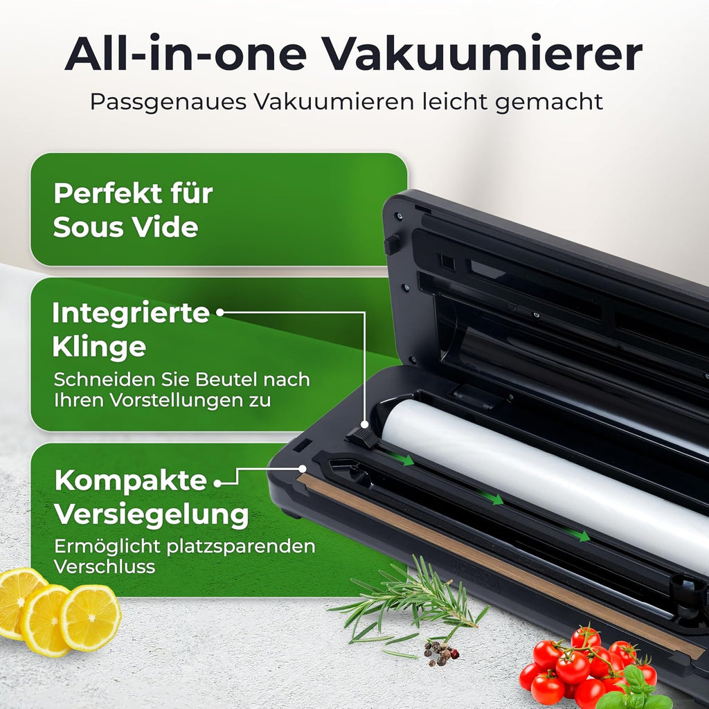 Klamer Pro 80 Vakuumierer mit Beuteln und Schlauch - Vakuumiergeraet