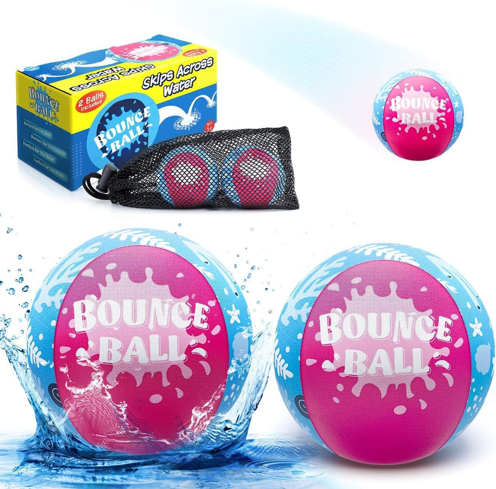 KmmiFF Wasser Sprungball 2er Set Bounce Balls Pool Strand See Wasserspiel Kinder