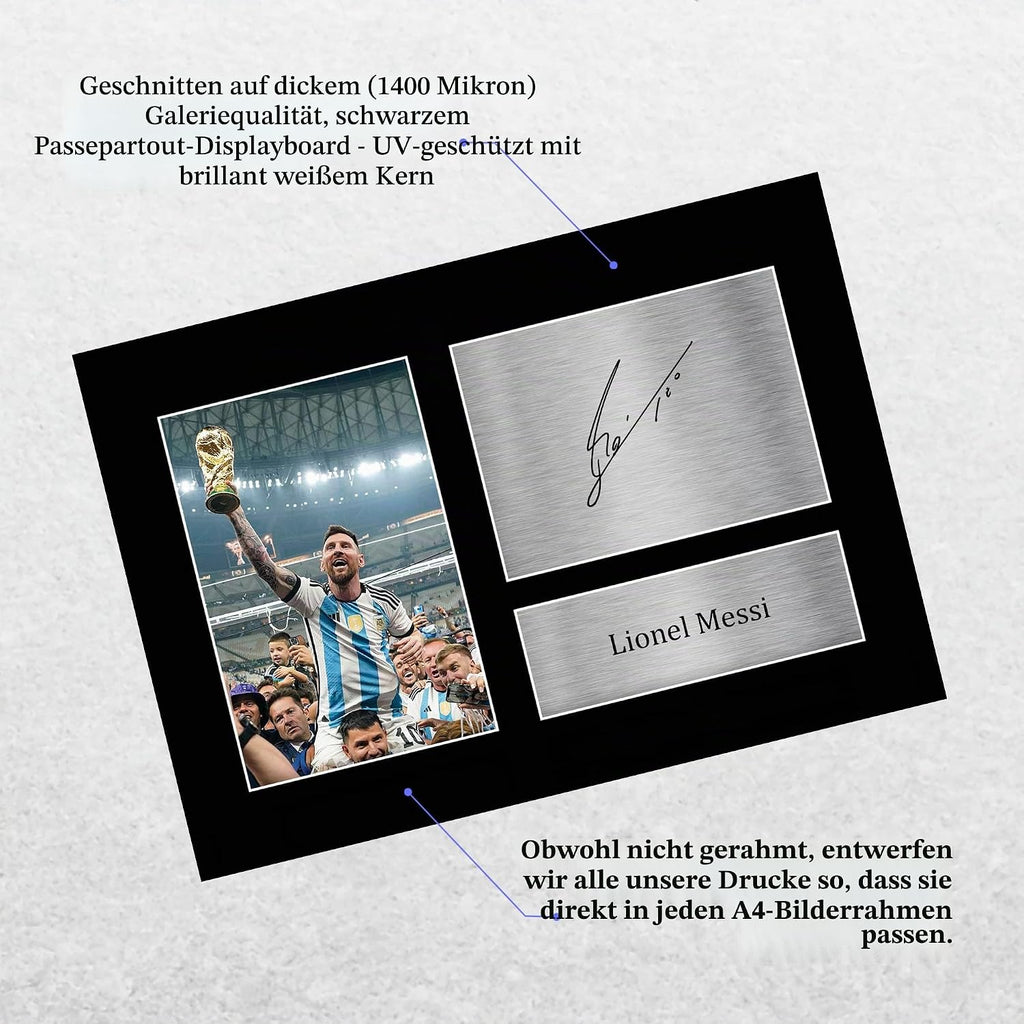 Lionel Messi A4 Poster ungerahmt signiert gedrucktes Autogramm Bild