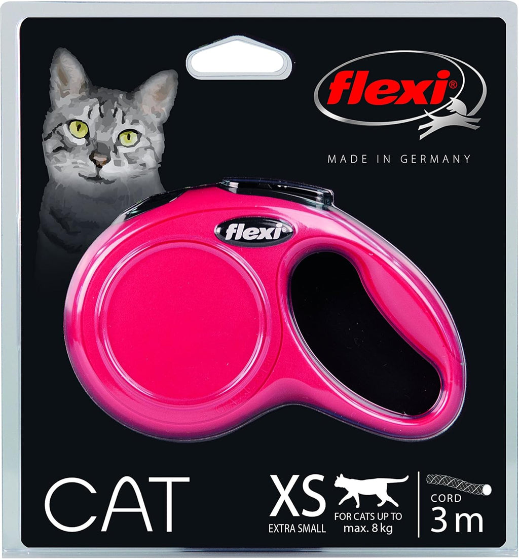 flexi CAT Seil 3 m schwarz Roll-Leine fuer Katzen bis, Mini-Taschenformat